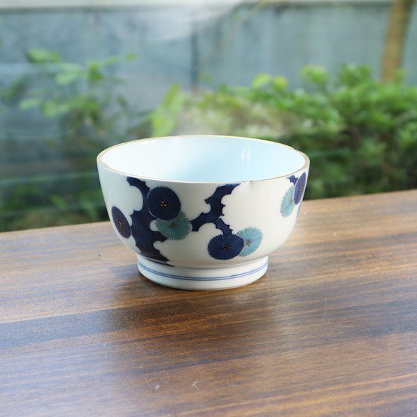 【アウトレット】有田焼 染錦松絵渕金小丼