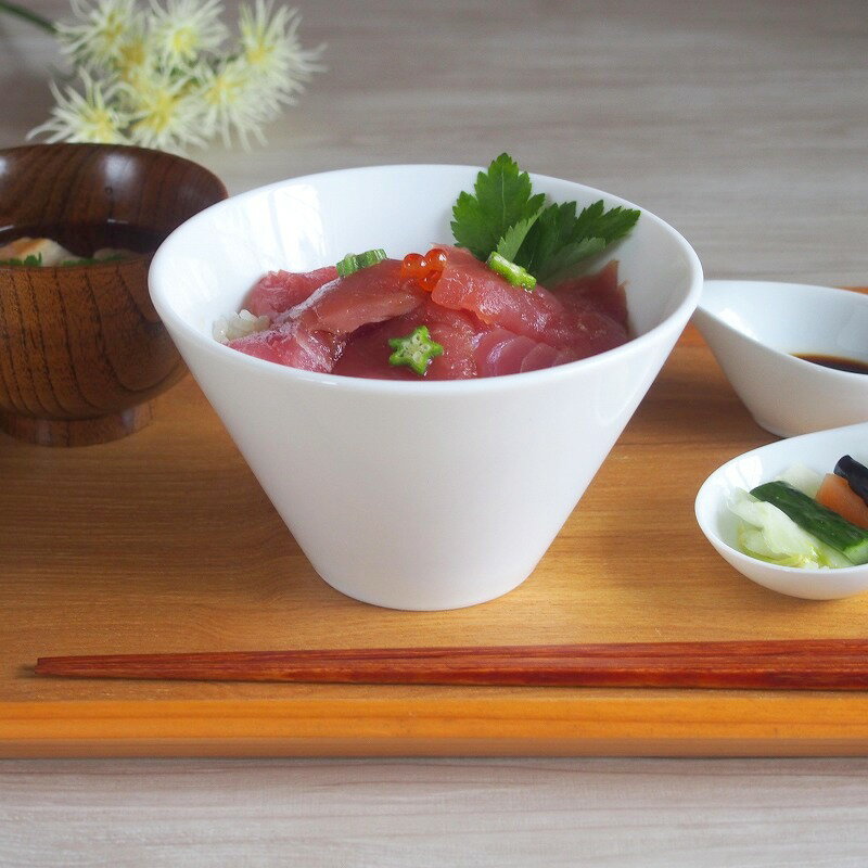 丼 どんぶり 白磁 14.8cm スリムボウルポーセラーツ 白い食器 おしゃれ オシャレ 真っ白 無地 カフェ レストラン シンプル おうちカフェ