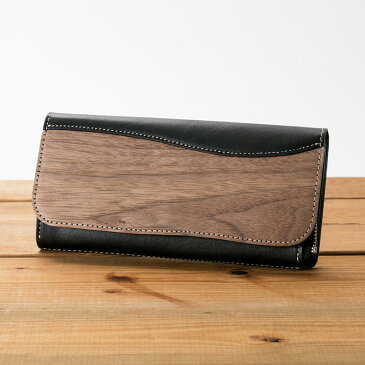 VARCO REAL WOOD ロングウォレット 長財布 レディース カード 大容量 小銭入れあり 日本製 革製 本革 レザー ヌメ革 木製 天然木 木 おしゃれ かわいい ペア 可愛い ブランド 小銭入れ付き かぶせ