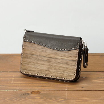VARCO REAL WOOD ラウンドミニウォレット 財布 メンズ レディース 二つ折り 革 本革 レザー 日本製 木製 小銭入れ カードケース 小銭入れ付き かわいい おしゃれ かっこいい シンプル スリム 薄型 ブランド 小さい 小物入れ