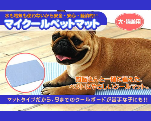 ペットも暑さにはヘトヘトマイクールペットマット(チェック柄)