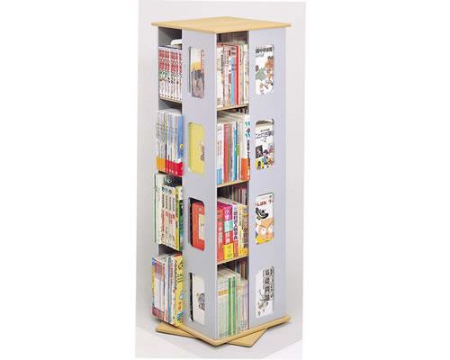 A4サイズまで収納できる回転収納ラック回転ブックラック　　4段