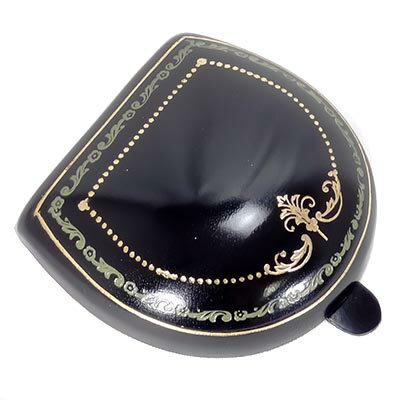  純イタリア製 本革製コインケース Peroni 594 Black Gold Decoration #4 / ゴールドデコレーション #4