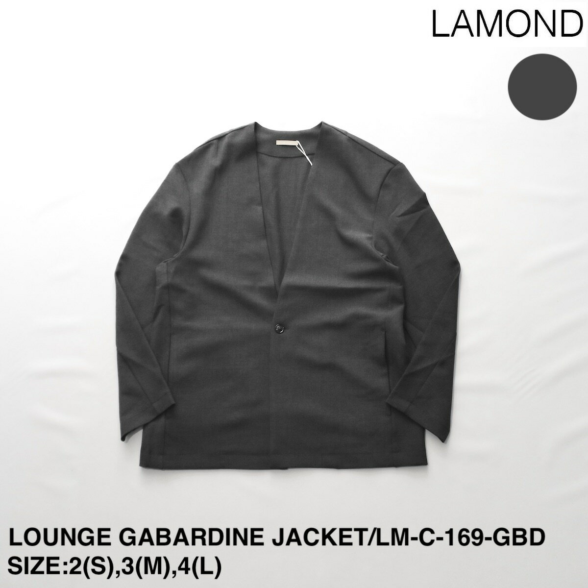 SALE セール 20 OFF【LAMOND】ラモンド LOUNGE GABARDINE JACKET メンズ ジャケット メンズジャケット カジュアル ウール ウールジャケット ノーカラー ノーカラージャケット ラペルレス ラペルレスジャケット カーディガン カーディガンジャケット ブランド 日本製