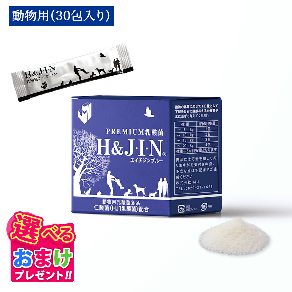 おまけ付き ペット ペット用 乳酸菌 エイチジンブルー 30包 Premium乳酸菌 H&JIN 動物用 小分け 持ち運び ペット 犬 イヌ 成犬 猫 ネコ ペット 動物 安心 HJ1乳酸菌 動物用乳酸菌食品 乳酸菌食品 小動物 副作用無し 免疫サポート 腸内環境 サプリメント