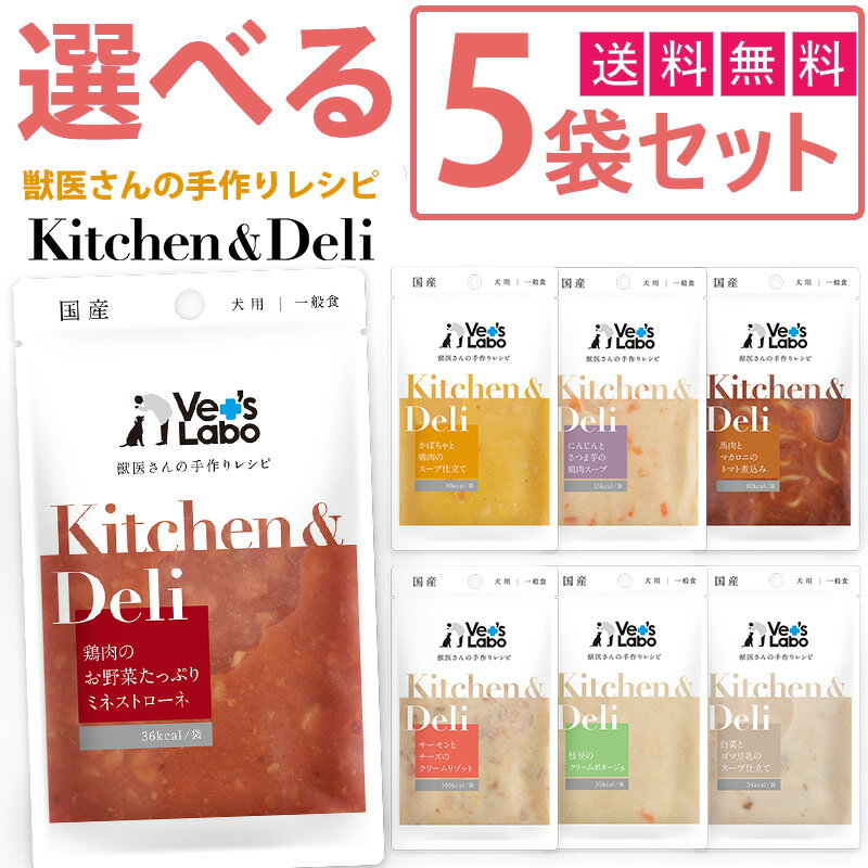 公式Kitchen & Deli 選べる5袋セットキッチンアンドデリ 一般食 デリ Deliウェット フード ドッグフード 国産 