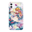 【訳あり】 在庫処分 送料無料 iPhone 12 mini 用 スマホケース 不思議の国のアリス さくら 桜 チェシャ猫 時計うさぎ アリス 夜空 かわいい レディース ファンタジー ユニーク 個性的 ギフト プレゼント おすすめ プリント ペア