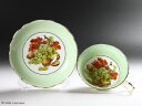 【ハマーズレイ】金彩&ペールグリーン 白葡萄&くるみ カップ&ソーサー