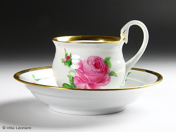 【マイセン】ピンク薔薇 　カップ＆ソーサー(1924年〜1934年）のサムネイル