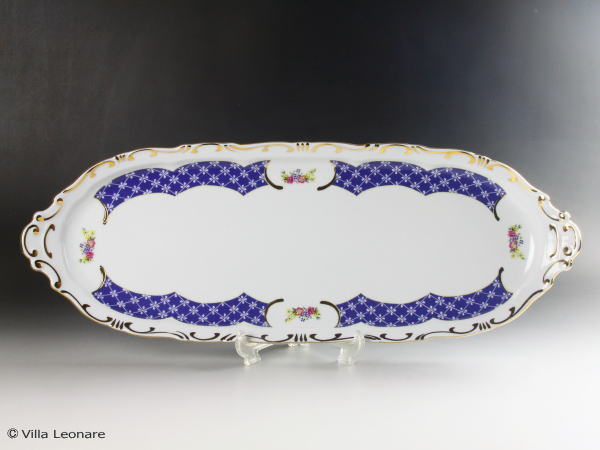 Rakuten - 【ジョルナイ ペーチュ】ブルー＆花模様　(ZSO1)　オーバルトレイ（44cm)