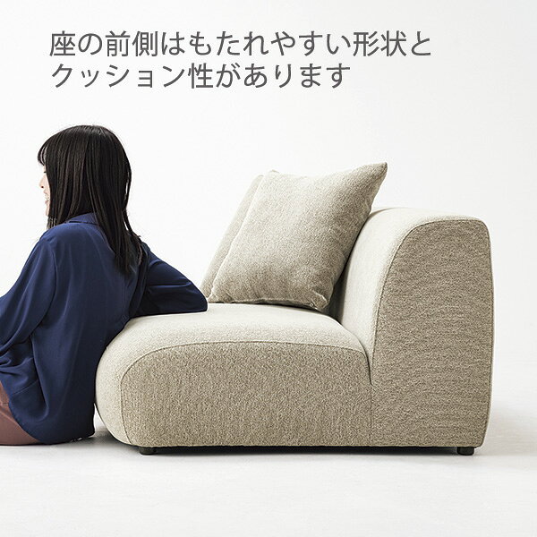 LS-423-F ソファ 布張り 幅120 奥行160 ライトグレージュ色 クッション付き ロータイプ ワイド 低い背もたれ 奥行広い ウレタンフォーム ポケットコイルスプリング 2Pソファ 2人掛けソファ 送料込み