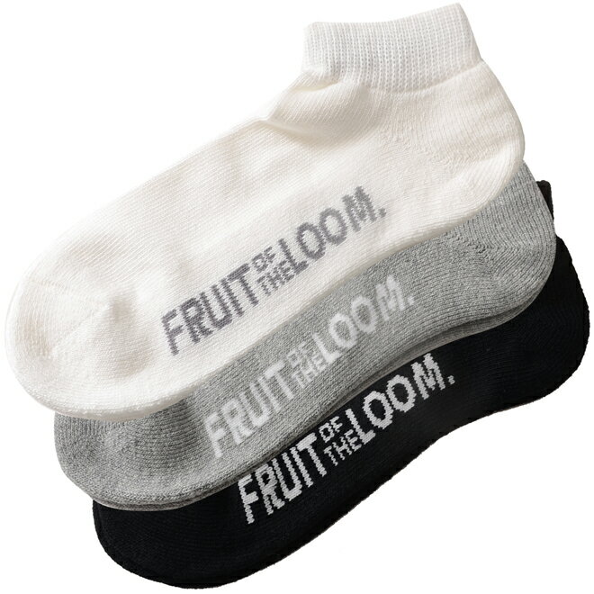 【07/04-08/04　30days価格】FRUIT OF THE LOOM(フルーツオブザルーム) 底パイル ソックス 3足セット ..