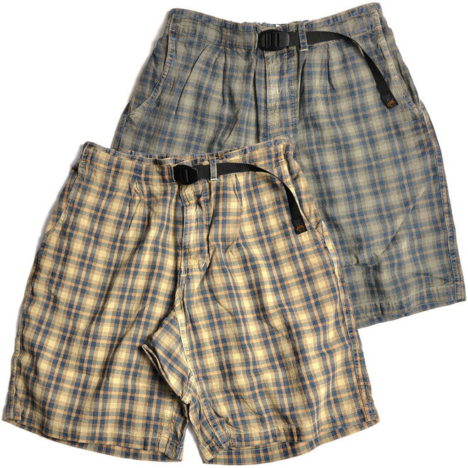 【05/04-06/04 30days価格】ROKX(ロックス) INDIGO CHECK SHORT インディゴチェックショーツ メンズ ハーフパンツ (RXMS213004)