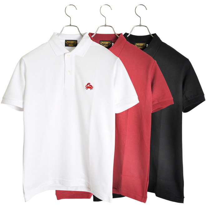 【05/10-06/10 30days価格】UNIVERD72 ユニバードセブンティーツー EMB POLO SHIRT CRAB 刺繍ポロシャツ クラブ メンズ 半袖 21783 【あす楽対応】