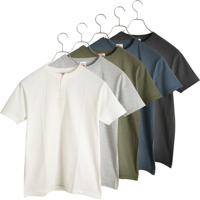 CROSS&STITCH(クロスアンドステッチ) オープンエンド マックスウェイト ヘンリーネックTシャツ 6.2oz メンズ 半袖Tシャツ 