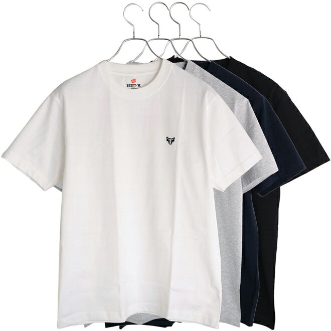 Hanes(ヘインズ) ビーフィーTシャツ BEEFY-T ワッペン付 半袖Tシャツ 無地 メンズ (H8-T301)