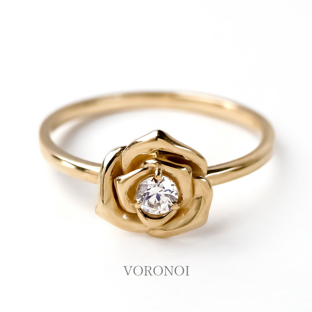 【楽天スーパーSALE 10%OFF】 K10 モアサナイト 3mm ダイヤモンド0.1ct相当 薔薇 バラ ローズ フラワー リング 指輪 10金 ゴールド ...