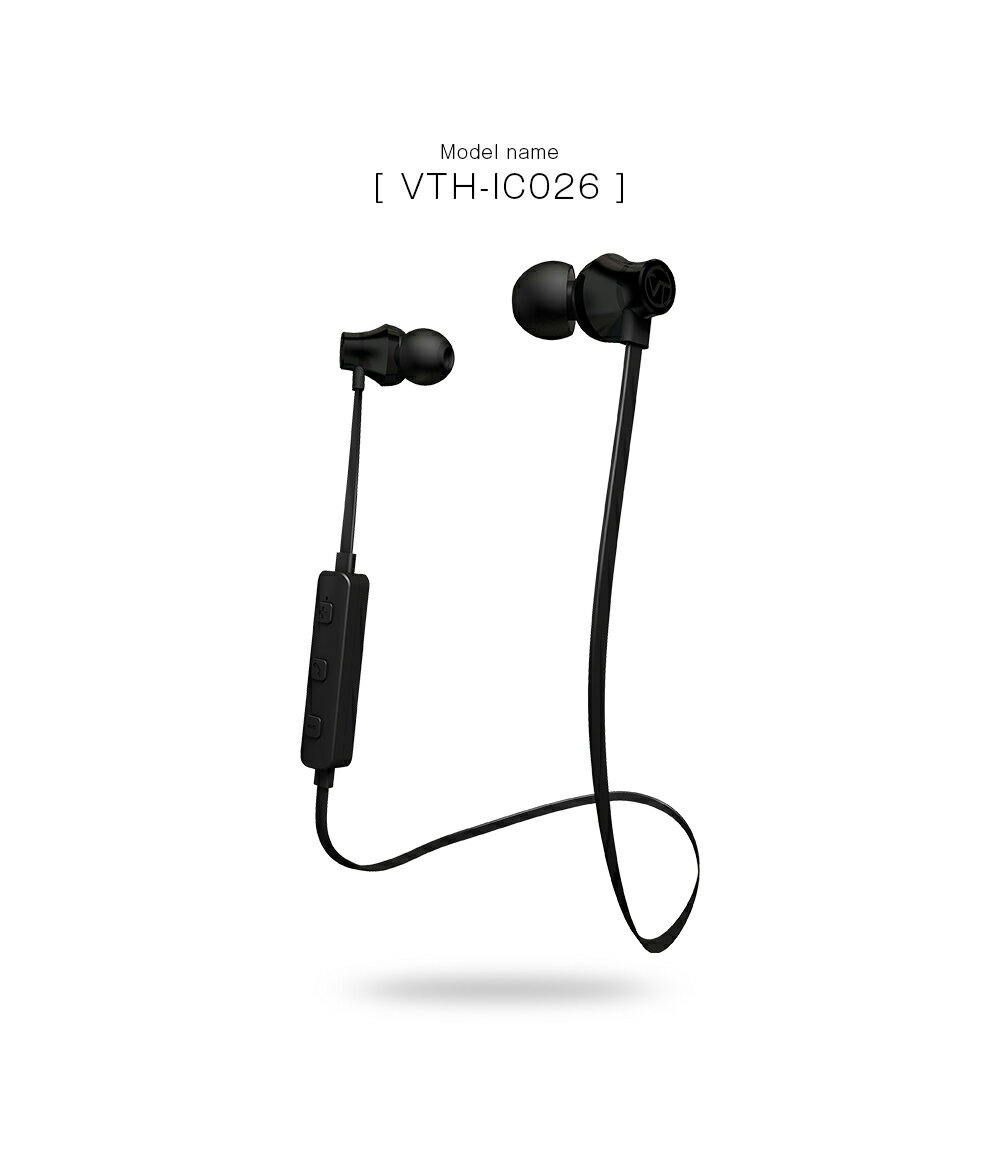 イヤホン Bluetooth マイク付き ブルートゥース ワイヤレス 高音質 軽量 QUALism VTH-IC026 AAC VERTEX ヴァーテックス