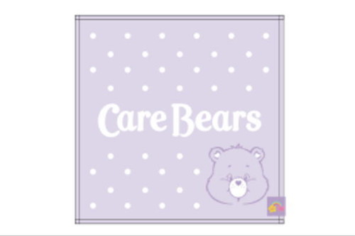 【全品 送料無料！】 ケアベア CAREBEARS ミニタオルパープル 紫 パステルドットフェイス クマ Carebears くま ベア アメキャラ アメリカ タオル たおる ハンカチ ハンドタオル 雑貨 グッズ