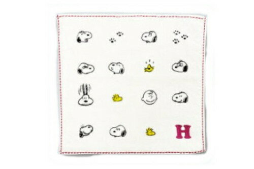 【全品 送料無料！】 【スヌーピー】【SNOOPY】イニシャルミニタオル【H】【ピーナッツ】【ウッドストック】【すぬーぴー】【アニメ】【タオル】【たおる】【ハンカチ】【ハンドタオル】【ミニタオル】【雑貨】【グッズ】