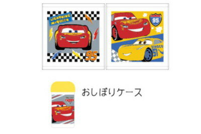 【全品 送料無料！】 ピクサーキャラクター ケース付きハンドタオルセットチェックモーター カーズ Cars ライトニングマックィーン ディズニー 映画 アニメ タオル たおる おしぼり お手拭き 2枚入り 2枚組 雑貨 グ