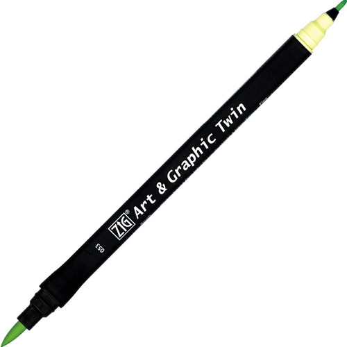 樂天商城 - 【全品　送料無料！】　 呉竹 ZIG Art & Graphic Twin PALE GREEN　水性カラー筆ペンマーカー　サインペン　筆記用具　筆記具　文房具　学校　勉強　雑貨　グッズ