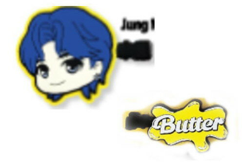 [전품 무료 배송!] TinyTAN 타이니탄 고무 앞머리 클립 Jung Kook 정국 국 Butter BTS 방탄소년단 반탄 army 한국 헤어핀 머리 헤어 액세서리 2개들이 2개 세트