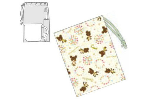 樂天商城 - 【全品　送料無料！】　くまのがっこう　コップ袋23　くま　ジャッキー　がっこう　学校　キャラ　絵本　巾着　袋　入れ物　学校　保育園　幼稚園　子供　キッズ　雑貨　グッズ　かわいい