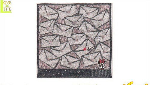 【全品　送料無料！】　ディズニーキャラクター　3色ミニタオルラブレターズ　ピンク　ミニー　ディズニー　ハンカチ　Disney　タオル　アニメ　グッズ　映画　キャラクター　ディズニーより人気キャラ大集合 3色展開のミニタオルでフキフキ