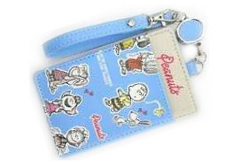 Rakuten - スヌーピー　SNOOPY　リール付きリングルパスケースチャーリーブラウン　ブルー　ピーナッツ　PEANUTS　すぬーぴー　アニメ　小銭入れ　財布　パスケ