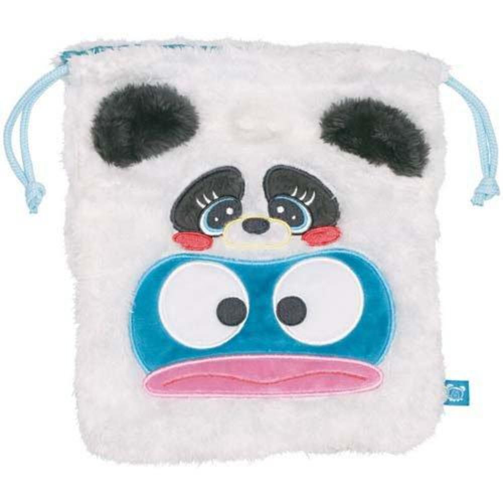 【全品　送料無料！】　サンリオキャラクターズ　ボア巾着かぶりもの　ハンギョドン　ハンギョ　はんぎょどん　はんぎょ　半魚人　魚人　ケース　 ポーチ　小物入れ　きんちゃく　袋　収納　子供　キッズ　雑貨　グッズ　かわいい