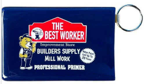 　アメリカン雑貨　カードキーパーBEST WORKER　ネイビー　紺　アメリカ　USA　アメキャラ　キーホルダー　キーリング　定期入れ　カード入れ　名刺繍入れ　収納　雑貨　グッズ　かわいい