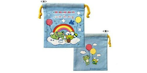 【全品　送料無料！】　かえるのピクルス×サンリオキャラクターズ　巾着虹　けろけろけろっぴ×かえるのピクルス　コラボ　ポーチ　ケース　小物入れ　きんちゃく　袋　収納　雑貨　グッズ　かわいい