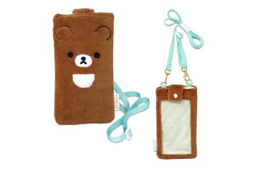 【全品　送料無料！】【リラックマ】【Rilakkuma】モフモフスマホポーチ【チャイロイコグマ】【サンエックス】【くま】【クマ】【ゆるキャラ】【RIRAKKUMA】【ケース】【収納】【スマホケース】【カバー】【スマホ入れ】【携帯】【子供】【キッズ】【雑貨
