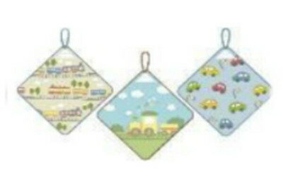 【全品　送料無料！】　オリジナル　ループ付きウォッシュタオル3Pセットスキップビークル　のりもの　くるま　でんしゃ　たおる　紐付き　子供　キッズ　保育園　幼稚園　入学　入園　3枚入り　雑貨　グッズ　かわいい