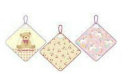 【全品 送料無料！】 オリジナル ループ付きウォッシュタオル3Pセットハーティー クマ サクランボ ユニコーン たおる 紐付き 子供 キッズ 保育園 幼稚園 入学 入園 3枚入り 雑貨 グッズ かわいい