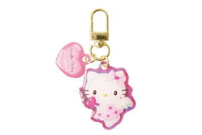 樂天商城 - 【全品　送料無料！】　サンリオキャラクターズ　夢みるエンジェルシリーズ　ぷっくりオーロラチャームハローキティ　キーホルダー　キーリング　チャーム　鍵　雑貨　グッズ　かわいい