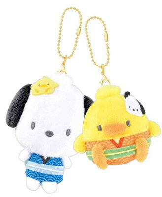 【全品　送料無料！】　サンリオキャラクターズ　ニコぬいキーホルダー和風　ポチャッコ×ピヨ　キーホルダー　キーリング　チャーム　人形　ドール　マスコット　ぬいぐるみ　ペア　お揃い　ニコイチ　友達　雑貨　グッズ　かわいい