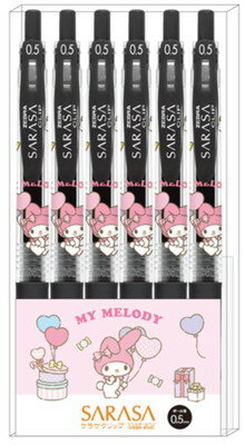 [Free Shipping on All Items!] Made in Japan Sanrio Characters Sarasa Clip Ballpoint Pen 6-Pack My Melody Ballpoint Pen Writing Instrument Stationery School Study 6-Pack Goods Cute