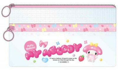 【全品　送料無料！】　サンリオキャラクターズ　クリアダブルファスナーポーチマイメロディ　ケース　ペン入れ　筆箱　収納　文房具　学校　勉強　雑貨　グッズ　かわいい