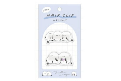 【全品　送料無料！】　オリジナル　マットヘアクリップ2PMELLOW ENAGA　シマエナガ　ヘアピン　髪留め　髪の毛　ヘアアクセサリー　子供　キッズ　2個入り　2個セット　雑貨　グッズ　かわいい