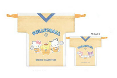 【全品　送料無料！】　サンリオキャラクターズ　ユニフォーム巾着バレーボール部　ポーチ　ケース　小物入れ　袋　収納　子供　キッズ　雑貨　グッズ　かわいい