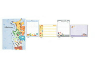 [전품 송료 무료!] 세트 상품 10권들이 일본제 포켓 몬스터 다이컷 커버 첨부 메모 HAPPY HAPPY DAY! 피카츄 포켓몬 게임 애니메이션 영화 메모장 문방구 잡화 상품 귀여운 TE