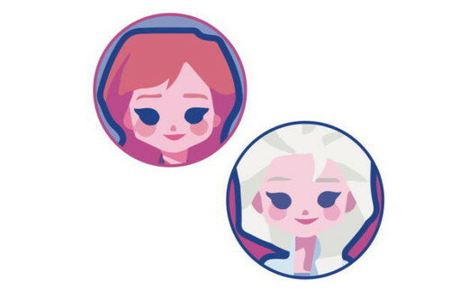 【全品　送料無料！】　ディズニープリンセス　ワッペン2個セット　姉妹　アナと雪の女王2　アナ　エルサ　アナと雪の女王　姫　アナ雪　ディズニー　映画　アニメ　WAPPEN　アイロン　幼稚園　保育園　子供　キッズ