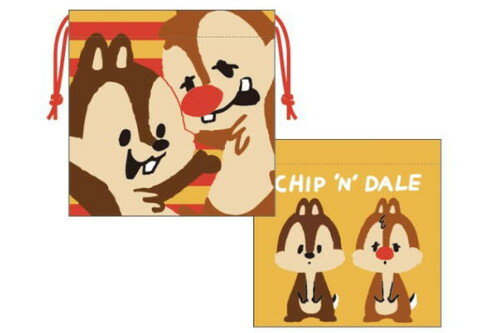 【全品 送料無料！】 ディズニーキャラクター 巾着ばんざい チップとデール チップ デール ディズニー 映画 アニメ 巾着袋 きんちゃく ランチ巾着 お弁当 袋 小物入れ 学校 スクール 塾 習い事