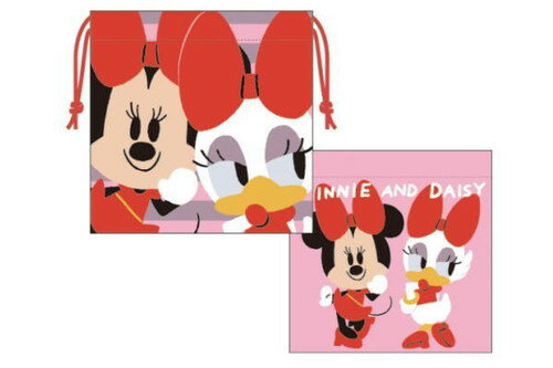 【全品　送料無料！】　ディズニーキャラクター　巾着リボン　ミニーマウス　ミニー　みにー　デイジーダック　デイジー　でいじー　ディズニー　映画　アニメ　巾着袋　きんちゃく　袋　小物入れ　学校　スクール　塾　習い事