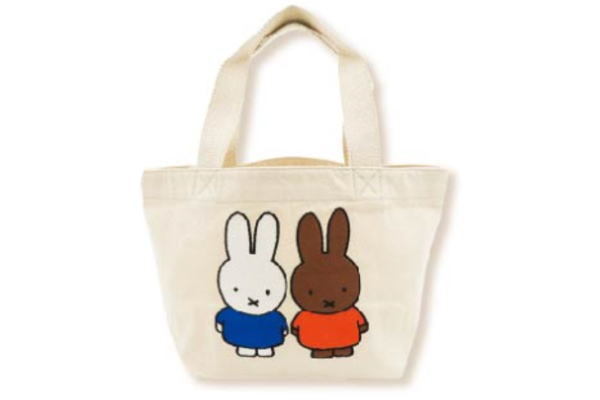 【全品　送料無料！】 【miffy】【ミッフィー】刺繍ランチトートバッグ【ミッフィーとメラニー】【ウサギ】 【ミッフィーちゃん】【ナインチェ・プラウス】【絵本】【アニメ】【鞄】【カバン】【かばん】【バッグ】【ミニトート】【ランチバッグ】【弁当入れ】【雑貨