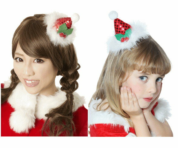 【グッズ】キラキラサンタ帽ヘアピン【ヘアピン】【アイテム】【小物】【サンタ】【クリスマス】【コスプレ】【コスチューム】【衣装】【仮装】【かわいい】