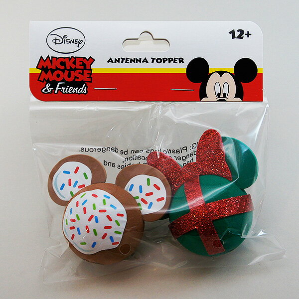 ディズニーアンテナボール【Mickey Cookie and Minnei Chistmas Gift 2種セット】クッキーのミッキー プレゼントのミニー クリスマス USA Disney アンテナトッパー AntennaBall Antenna Topper アンテナアクセサリー 車 目印 カスタム　【ポイント】05P03Dec16