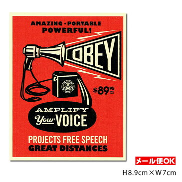 【メール便OK】OBEY Sticker ＜AMPLIFY Your VOICE＞ストリート ファッション グラフィック アート ステッカー シール デカール USA アメリカ 【ポイント】